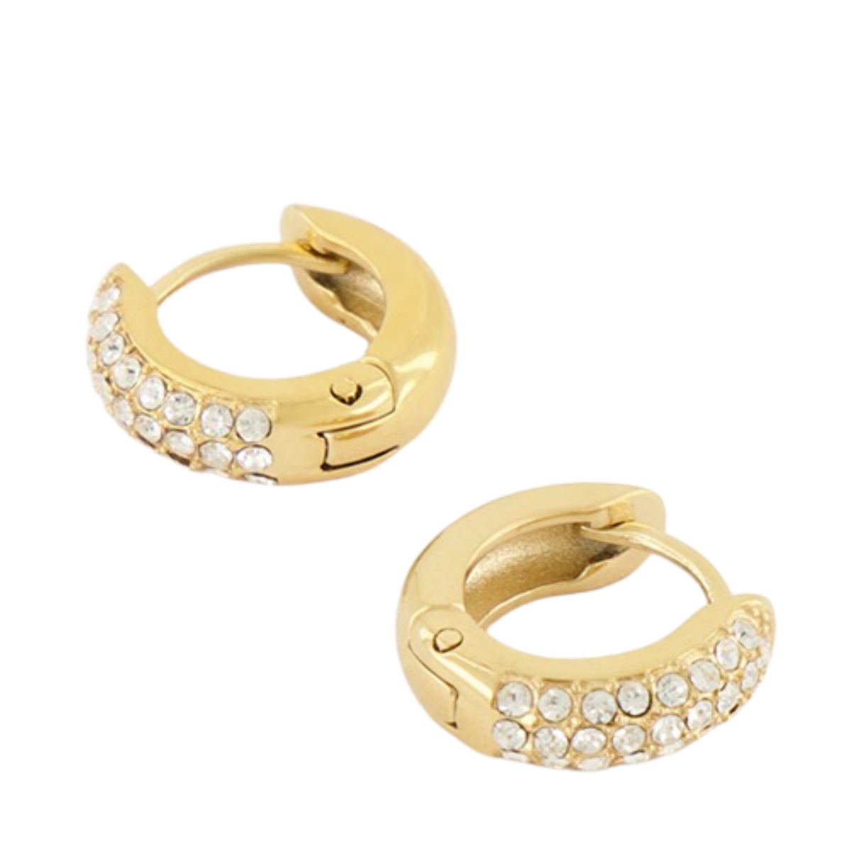 Oorringen strass voorkant - 1200 Gold