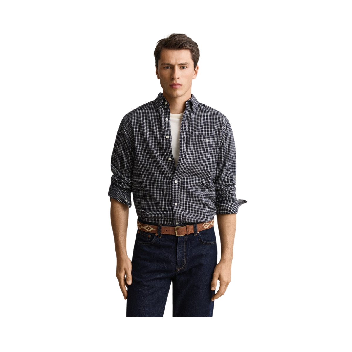 Reg Windblown Flannel Check Shirt - Evening Blue