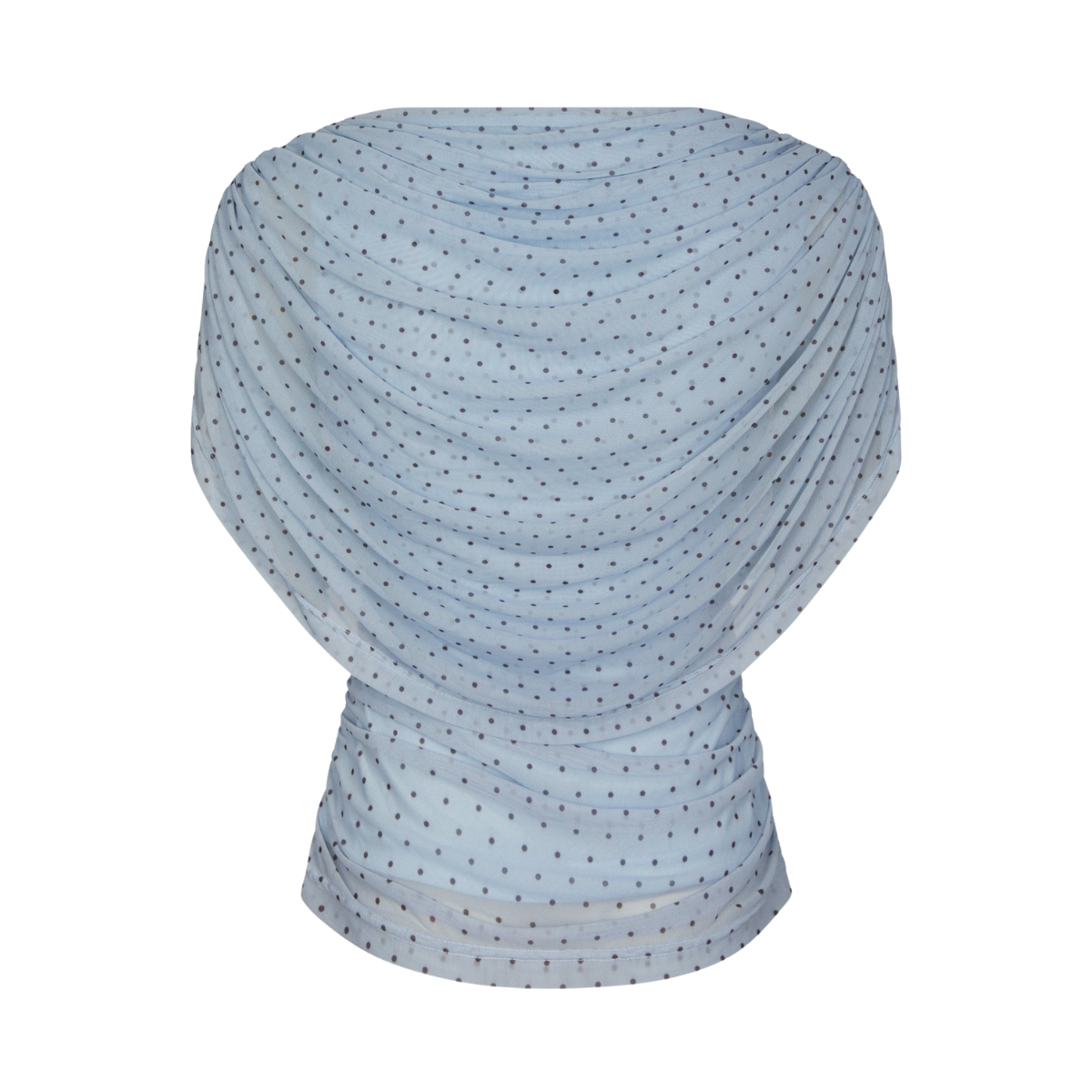 Cottuna Dot Drapy Mesh Top - Light Blue
