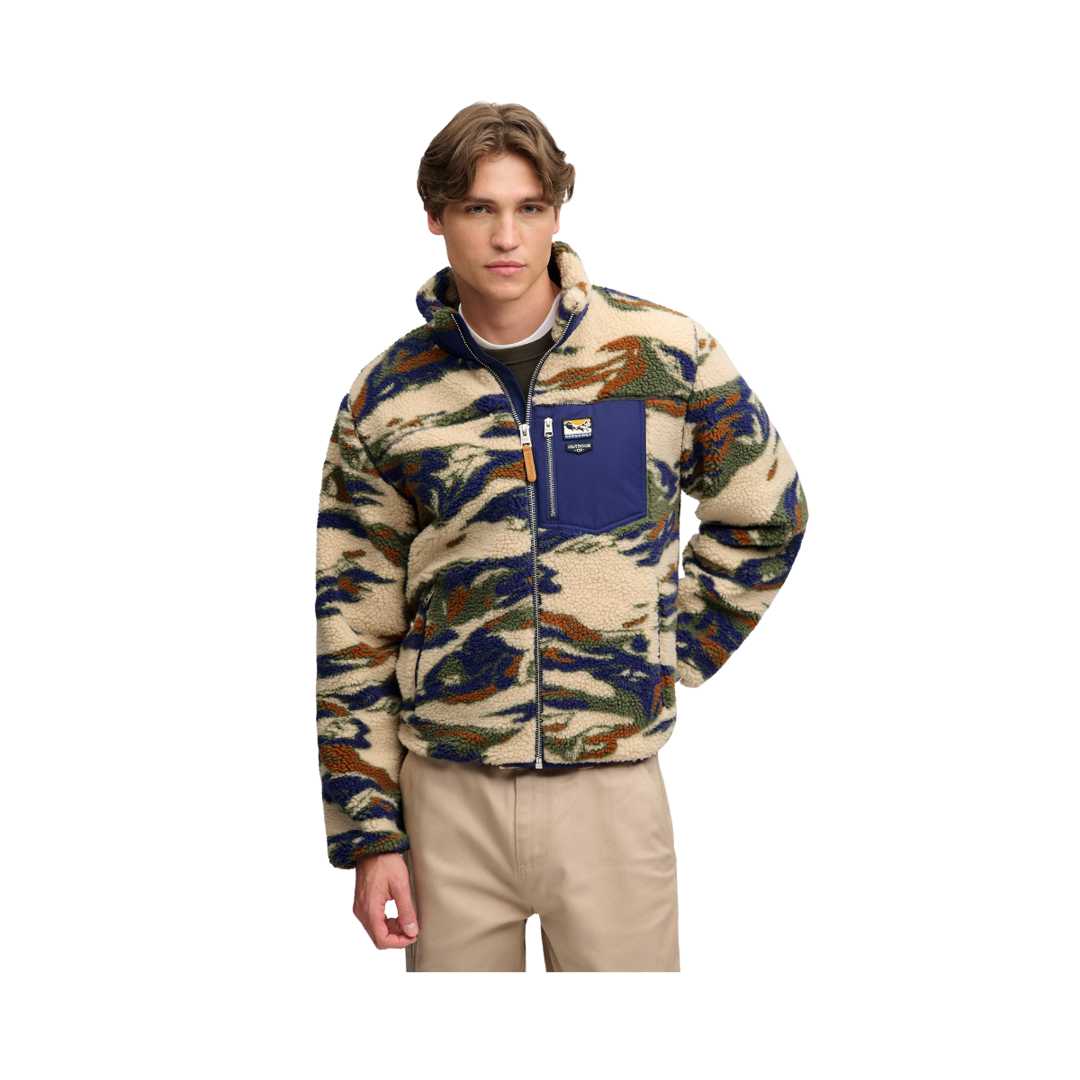 Terrain Fleece Zip Thru - Khaki Terrain