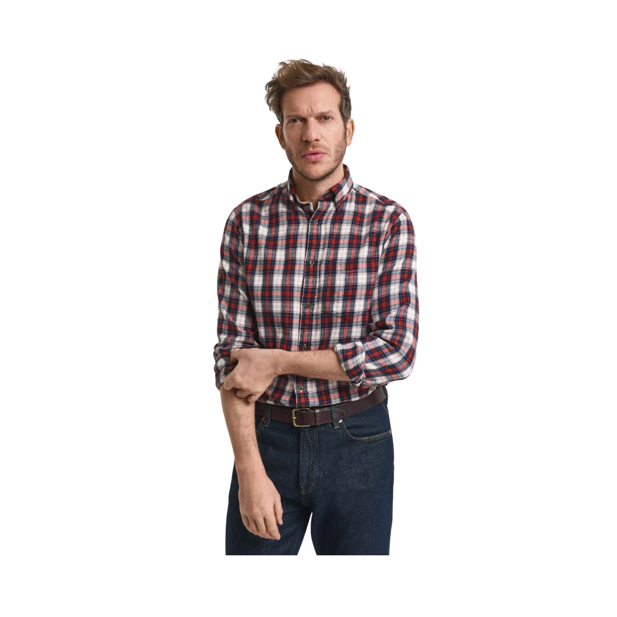 Windblown Flannel Check Shirt - Modern Rust