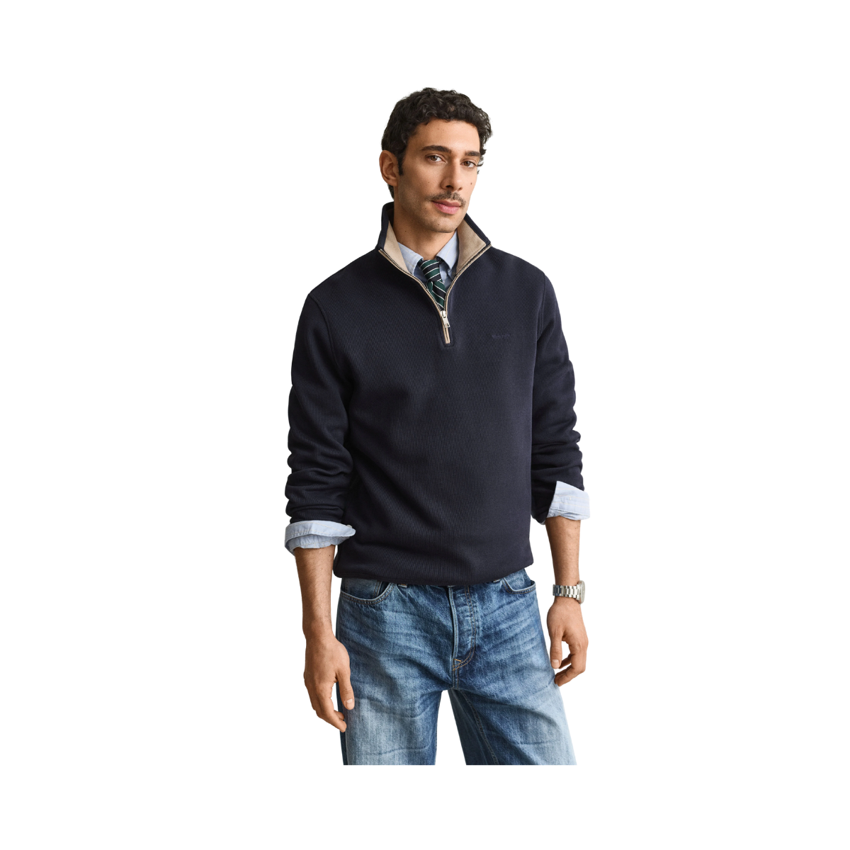 Sacker Rib Half Zip - Evening Blue
