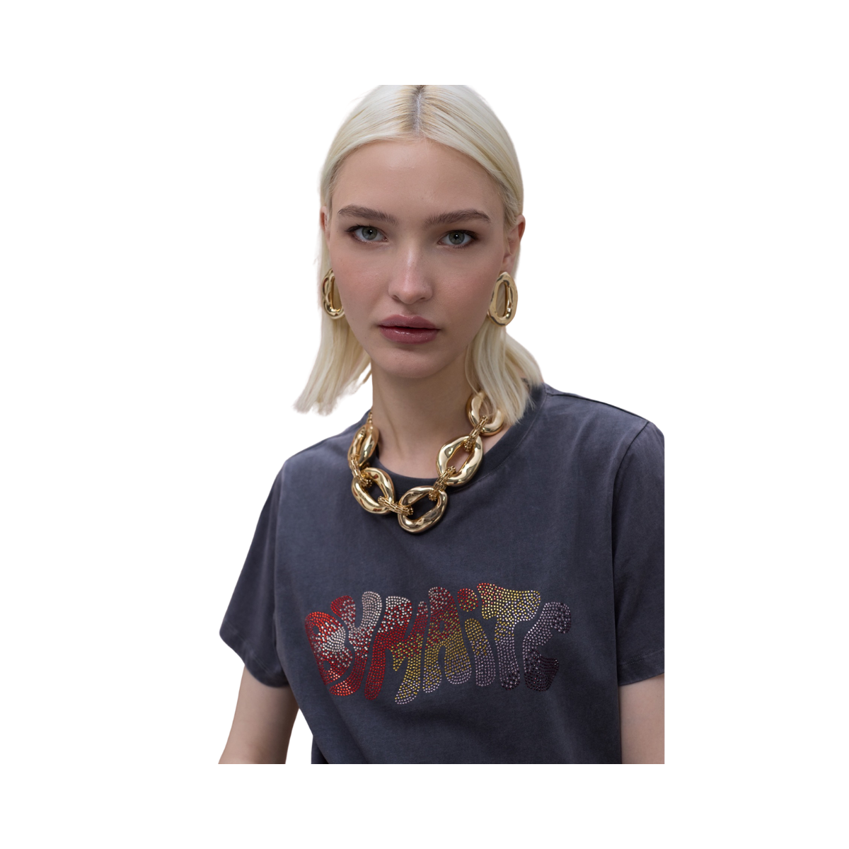 Strass T-Shirt By Maite - Dark Grey