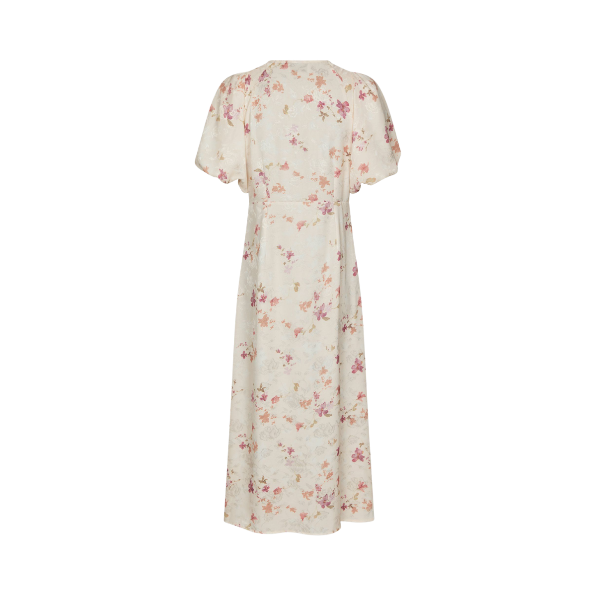 Illana Sateen Print Dress - Creme