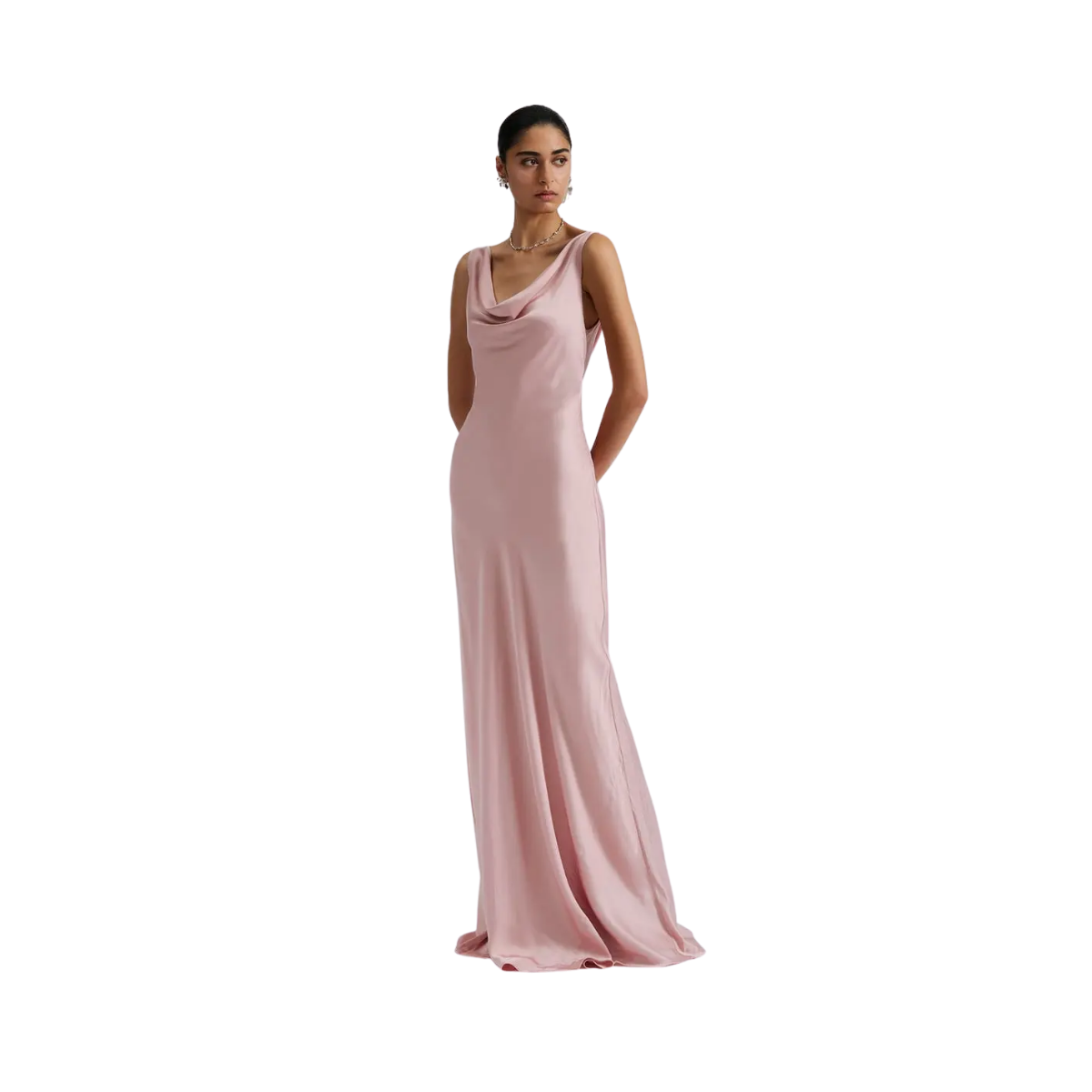 Leah Cowl Neck Maxi Dress - Blush