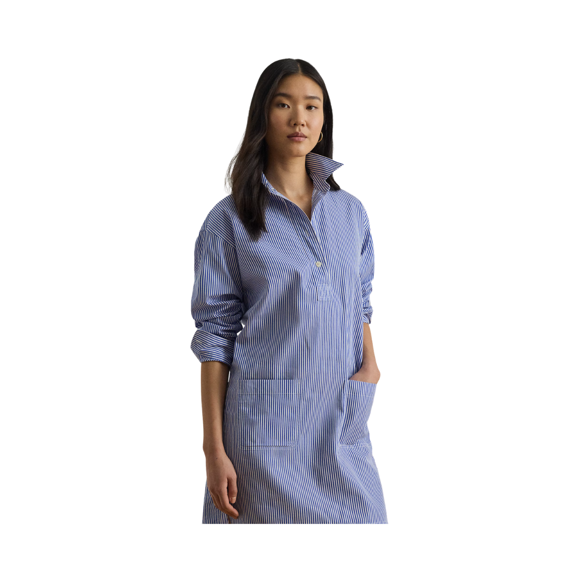 Woven Shirt Dress - Blue/White
