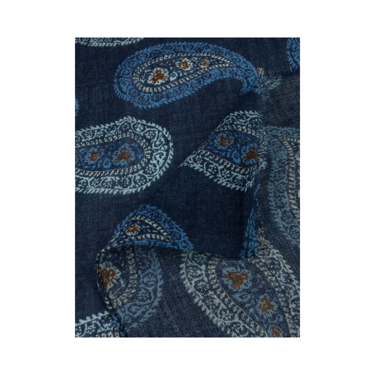 Scarf 68 x 190 cm Wool - 171 Dark Blue Pattern