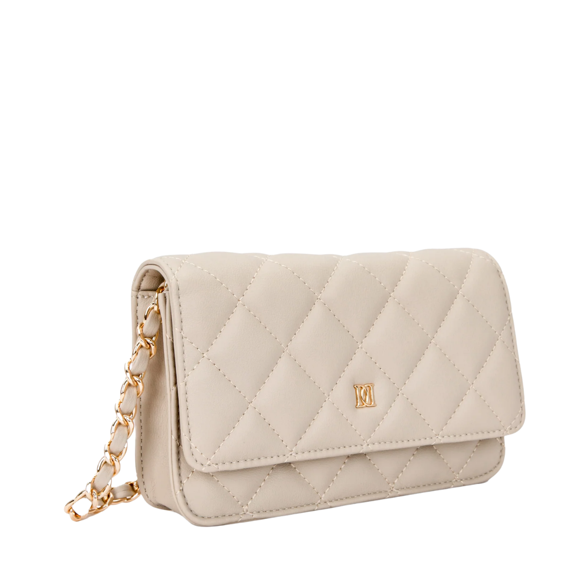 Leather Quilted Mini Bag - Sand