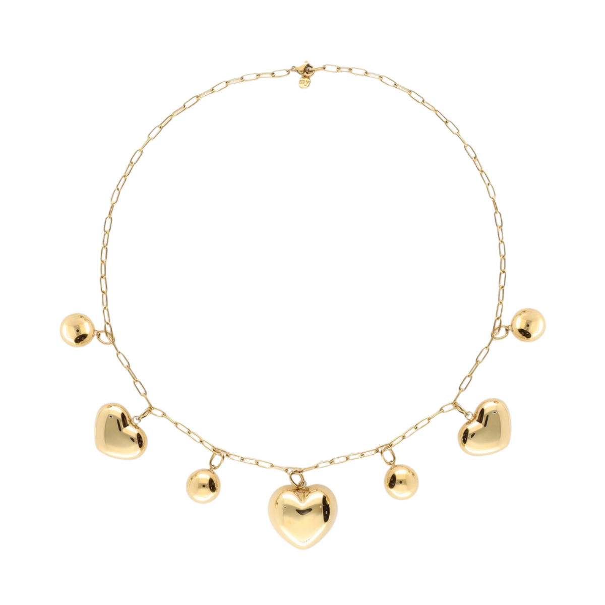 Necklace big hearts & dots - 1200 Gold