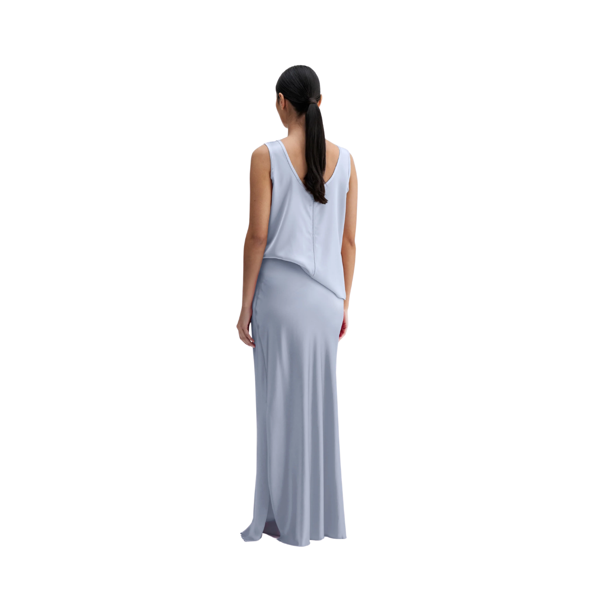 Hana Long Logo Skirt - 05 Denim Blue