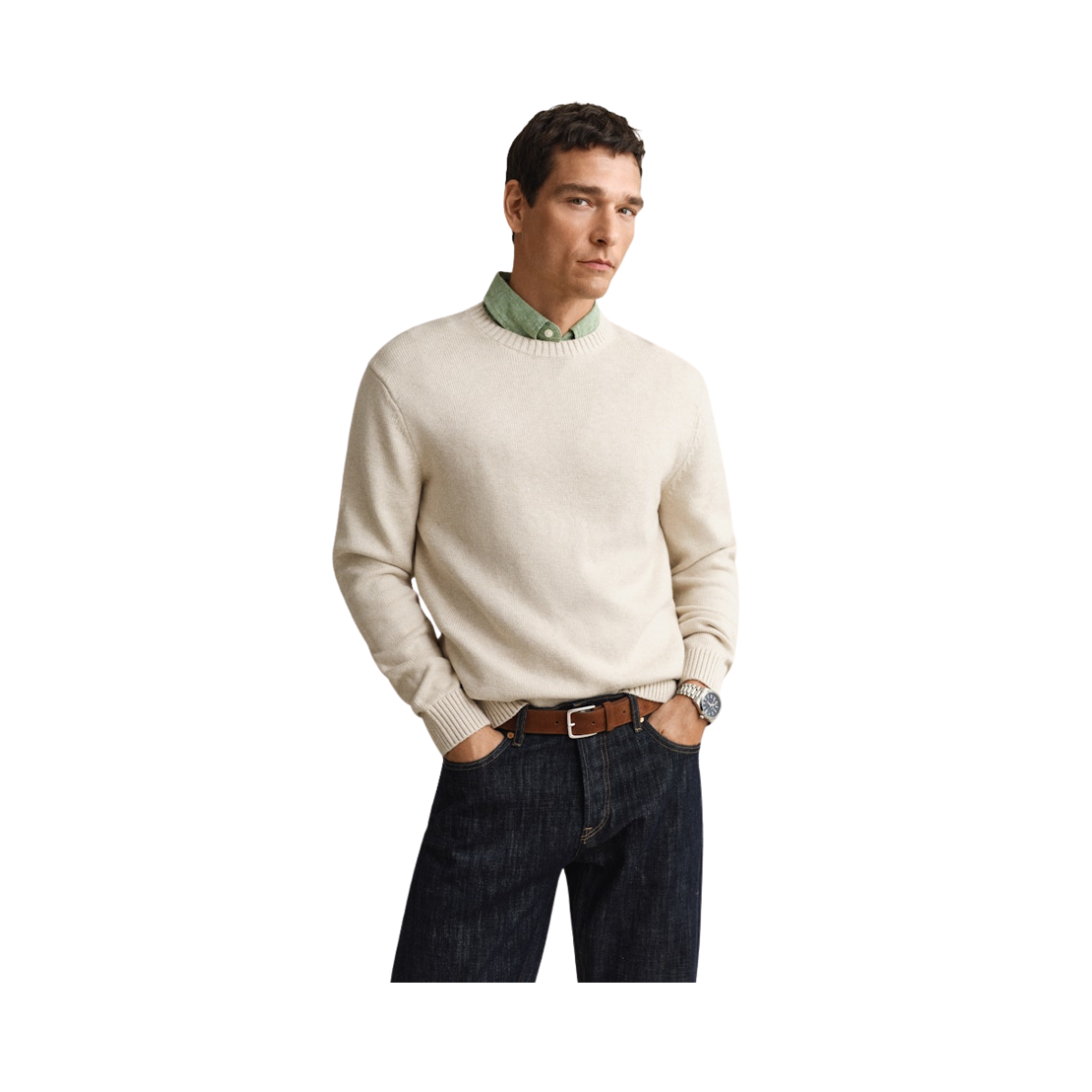 Cotton Blend C-Neck - Seed Melange