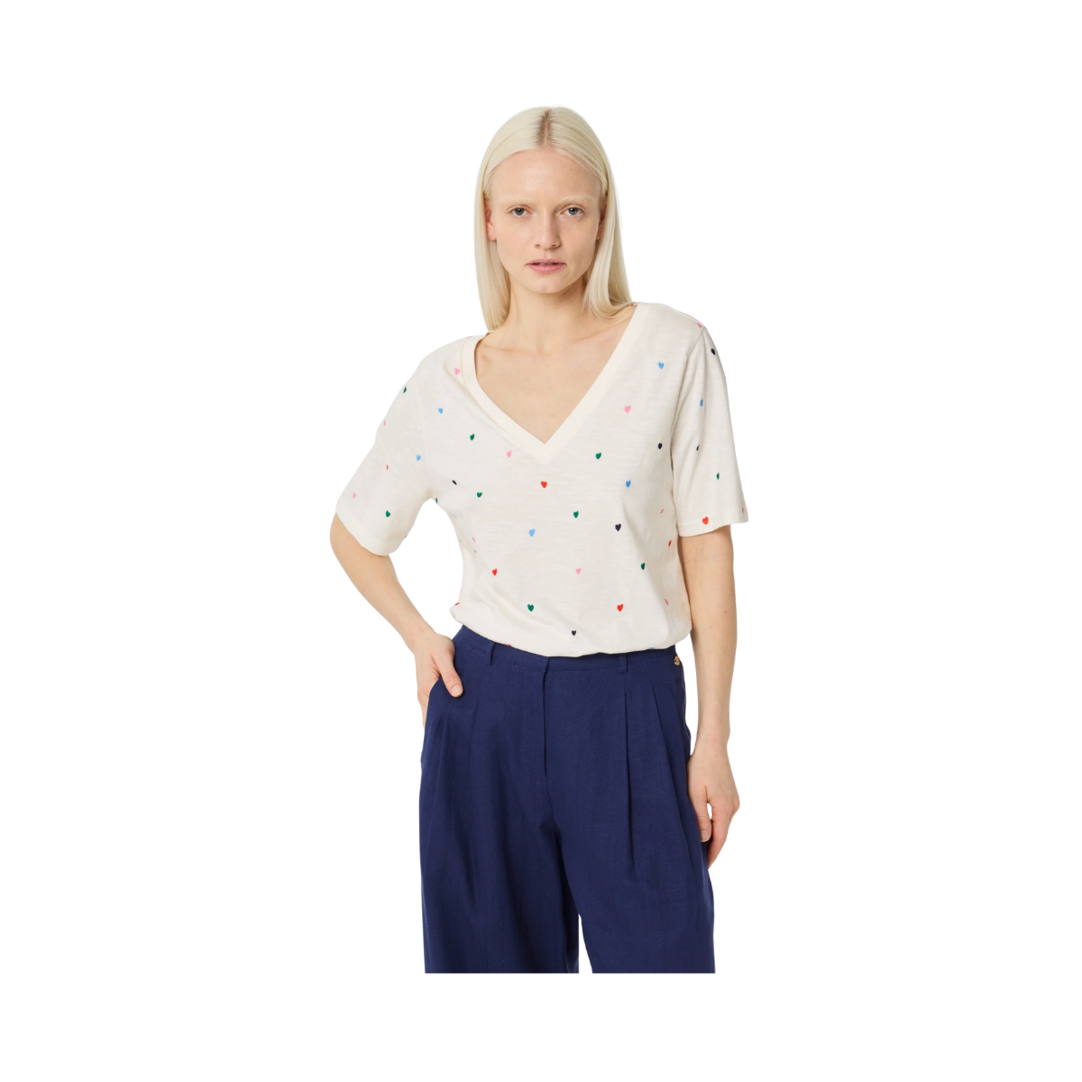 Phil V-Neck T-Shirt - Cozy white