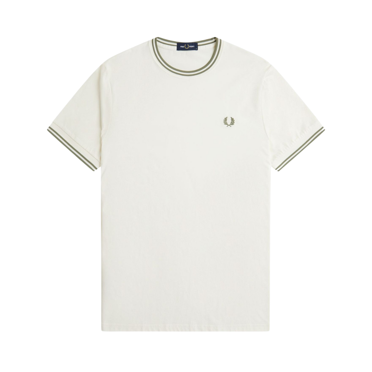 Twin Tipped T-Shirt - Light Ecru/Olive Mint