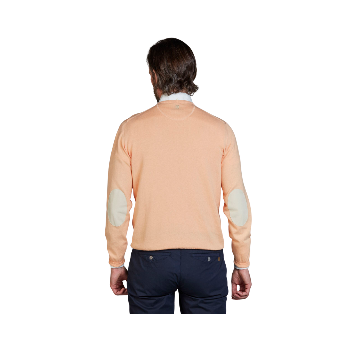 Crew Neck Knit E-Patch - Light Orange
