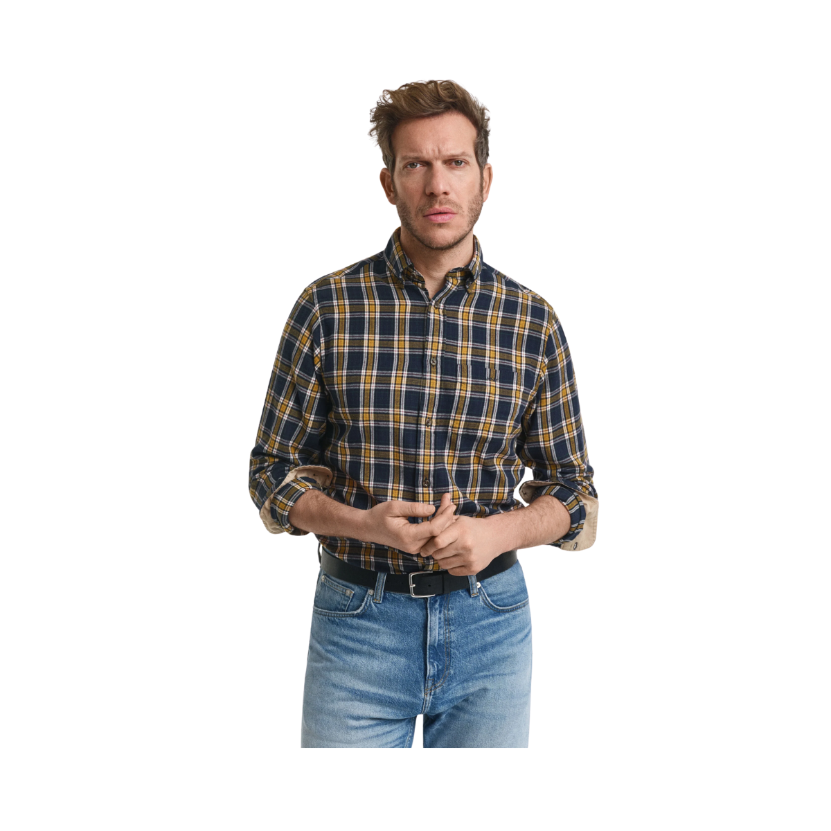 Windblown Flannel Check Shirt - Evening Blue