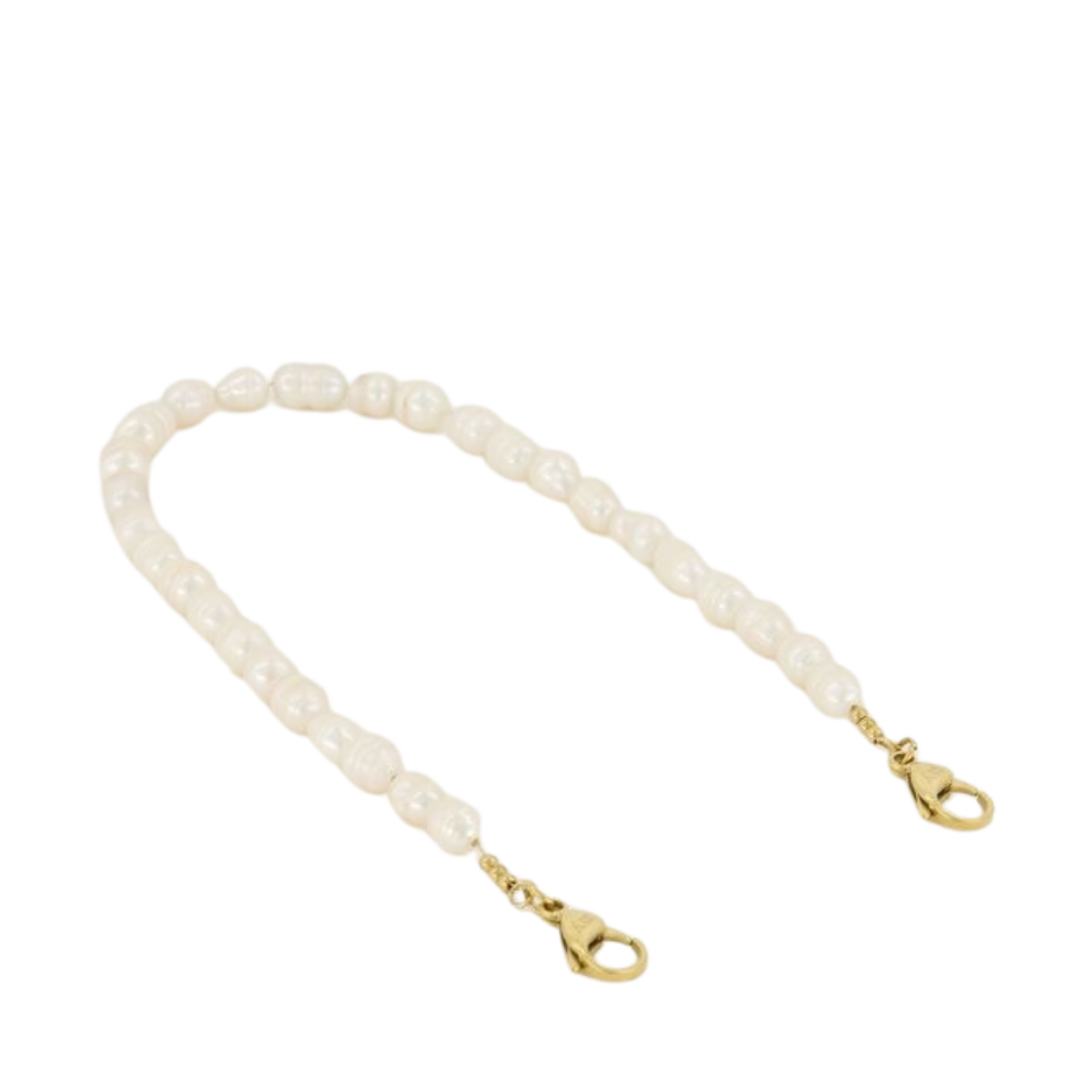 Phone cord pearls short - 1200 Gold