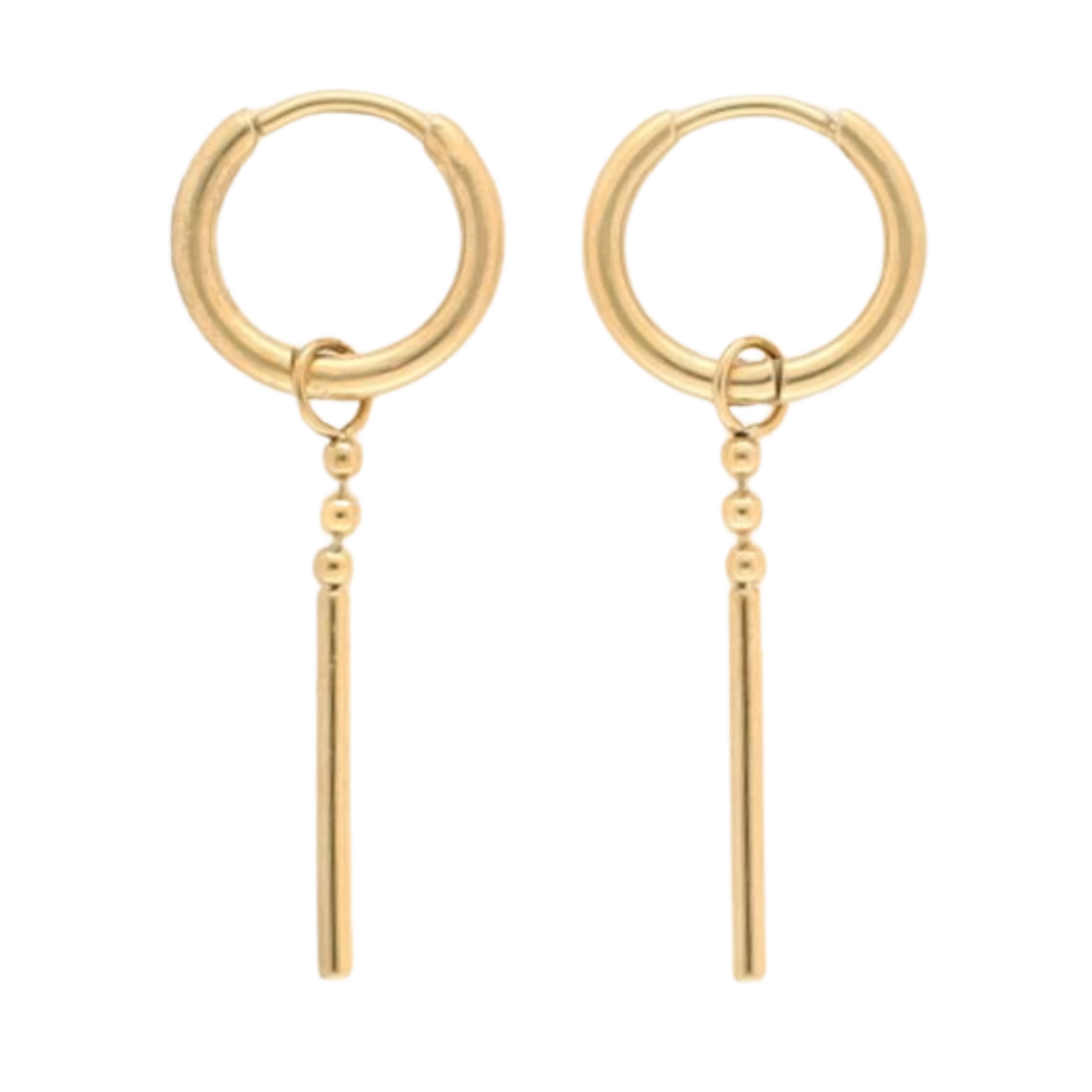 Oorringen Bolletjes & Staafje - 1200 Gold