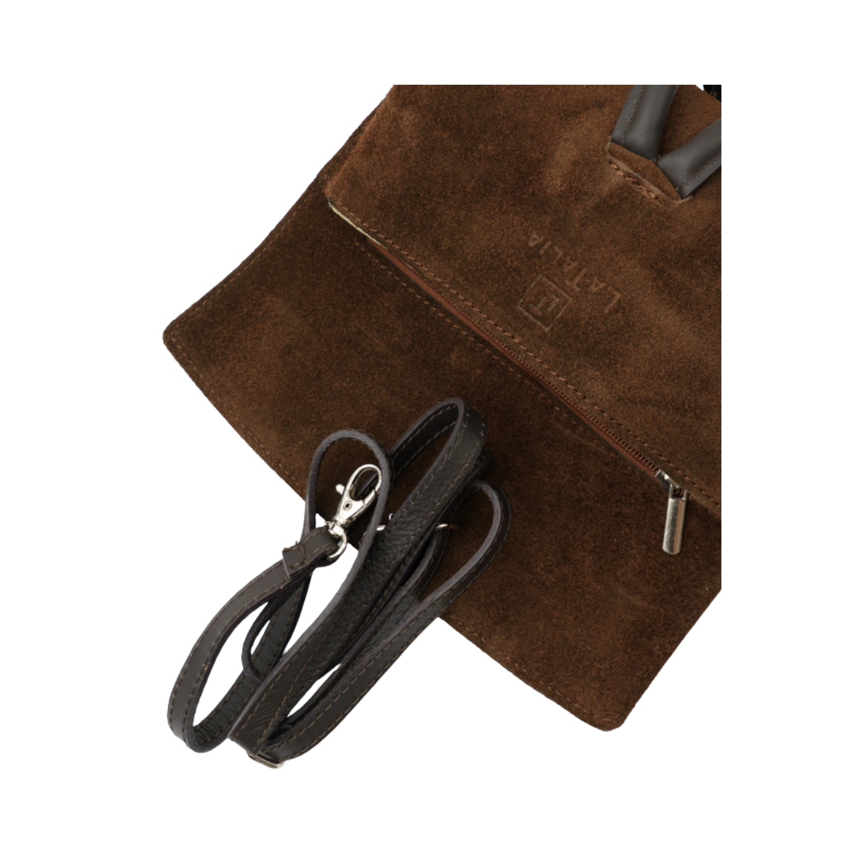 Suede Bag - Dark brown suede