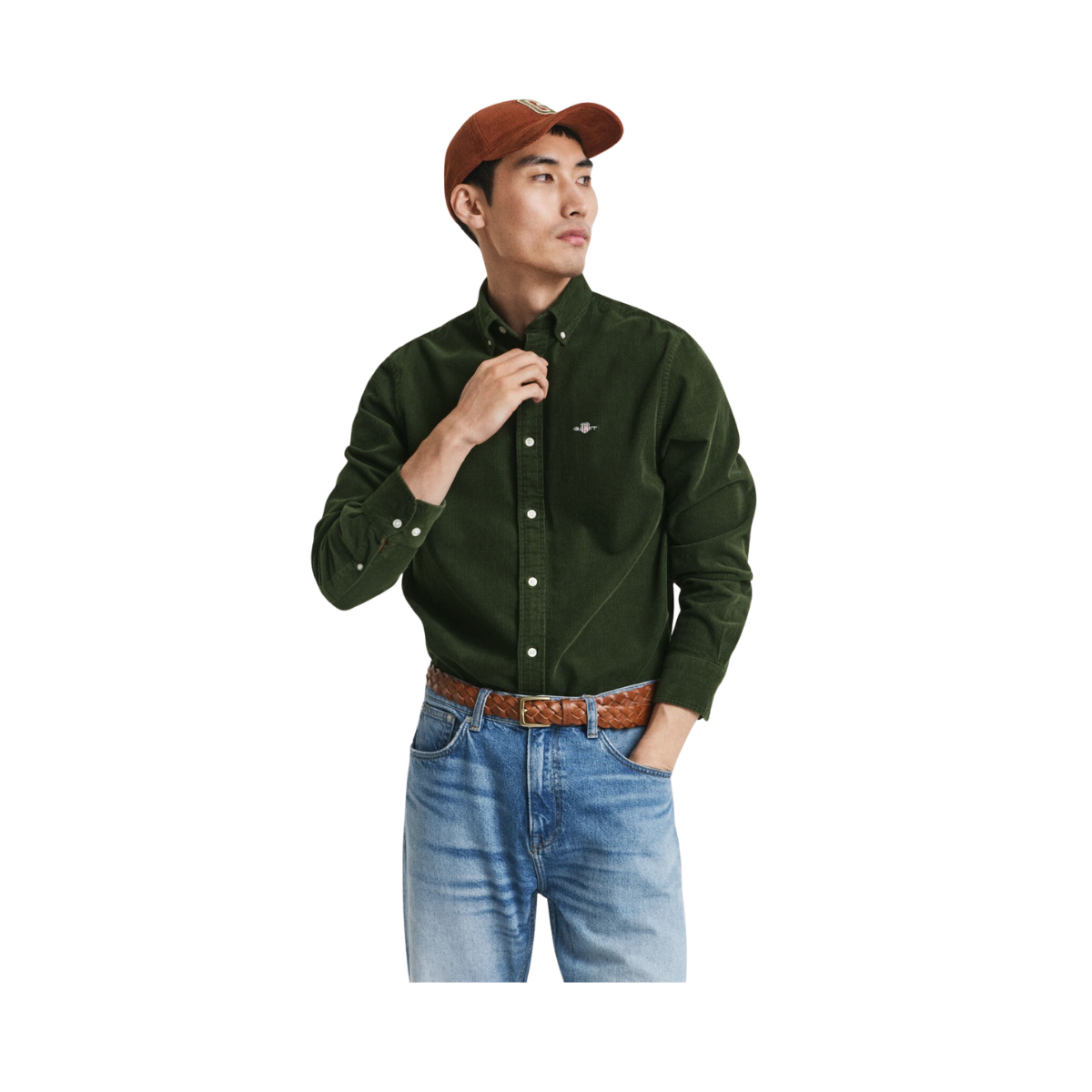 Reg Corduroy Shirt - Country Green