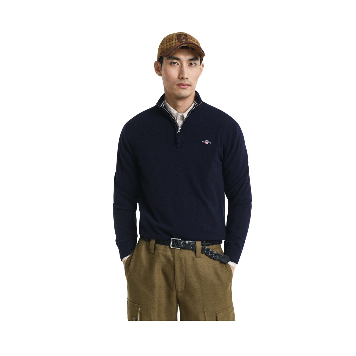 Superfine Lambswool Half Zip - Marine