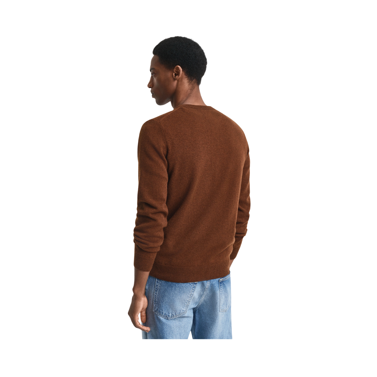 Superfine Lambswool C-Neck - Mahogany Brown