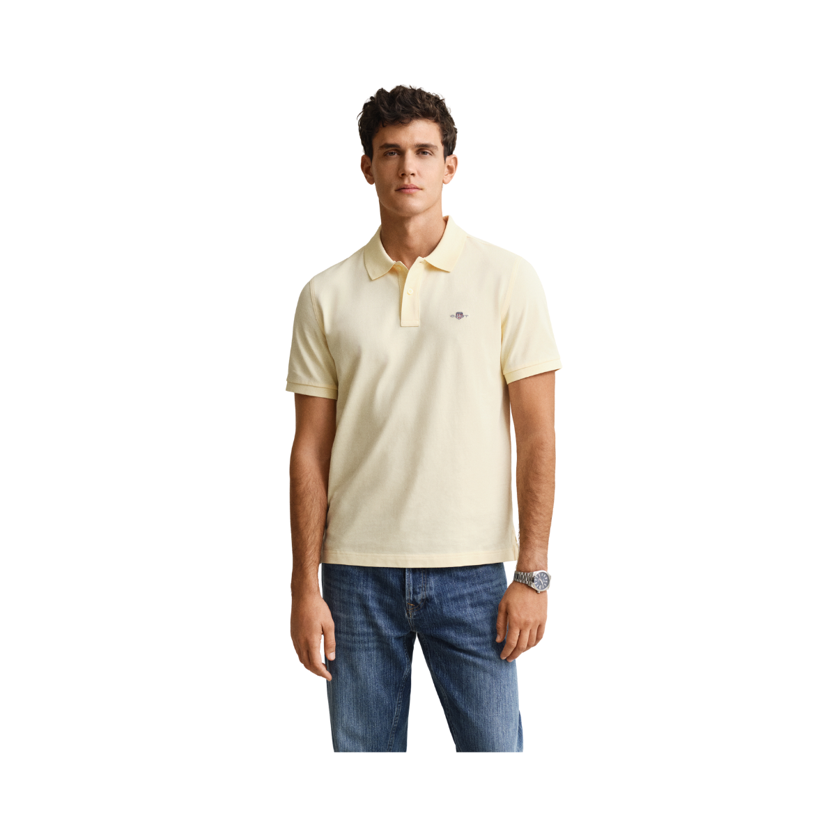 Shield SS Pique Polo - Vanilla Yellow
