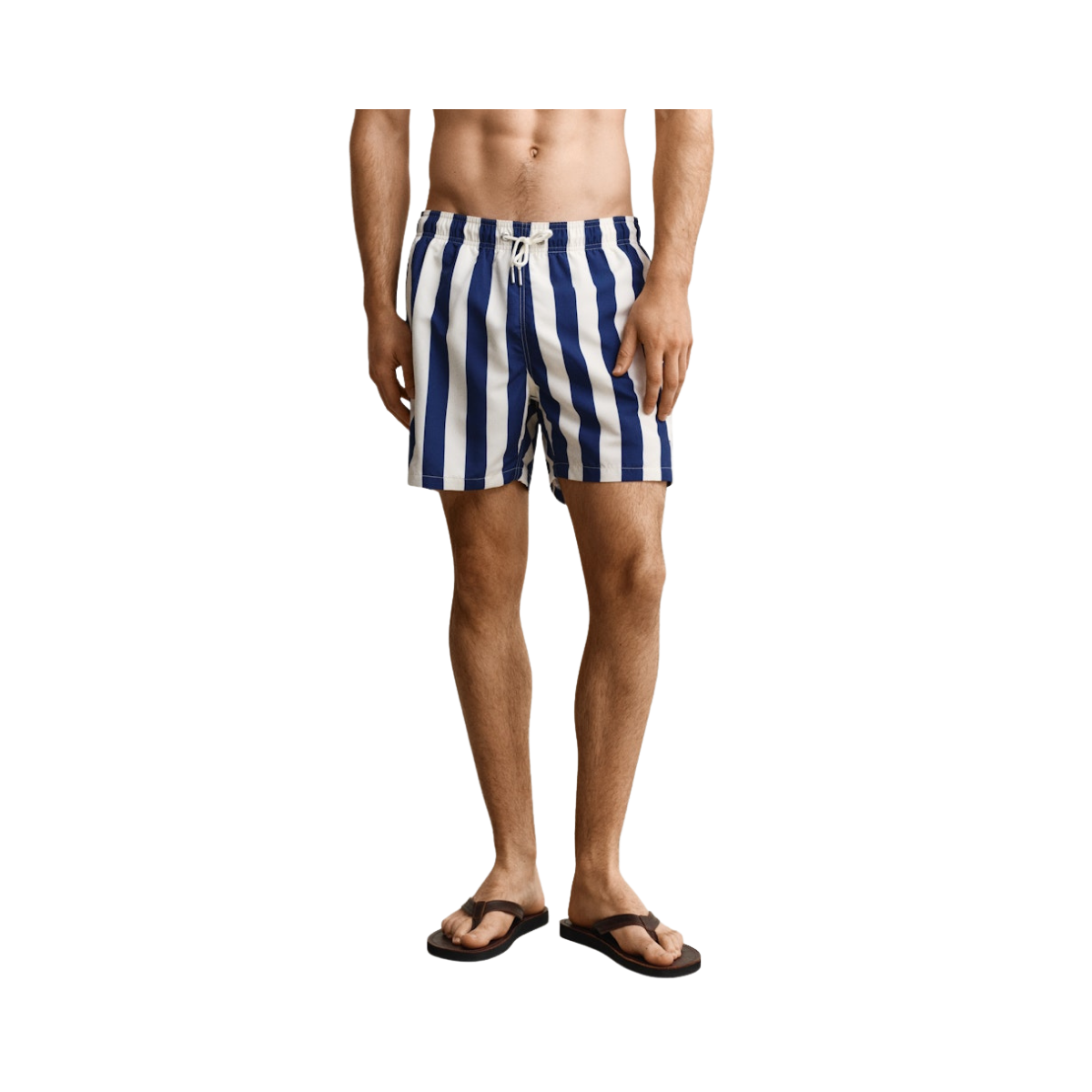 Block Striped Swim Shorts - 432 Rich Navy