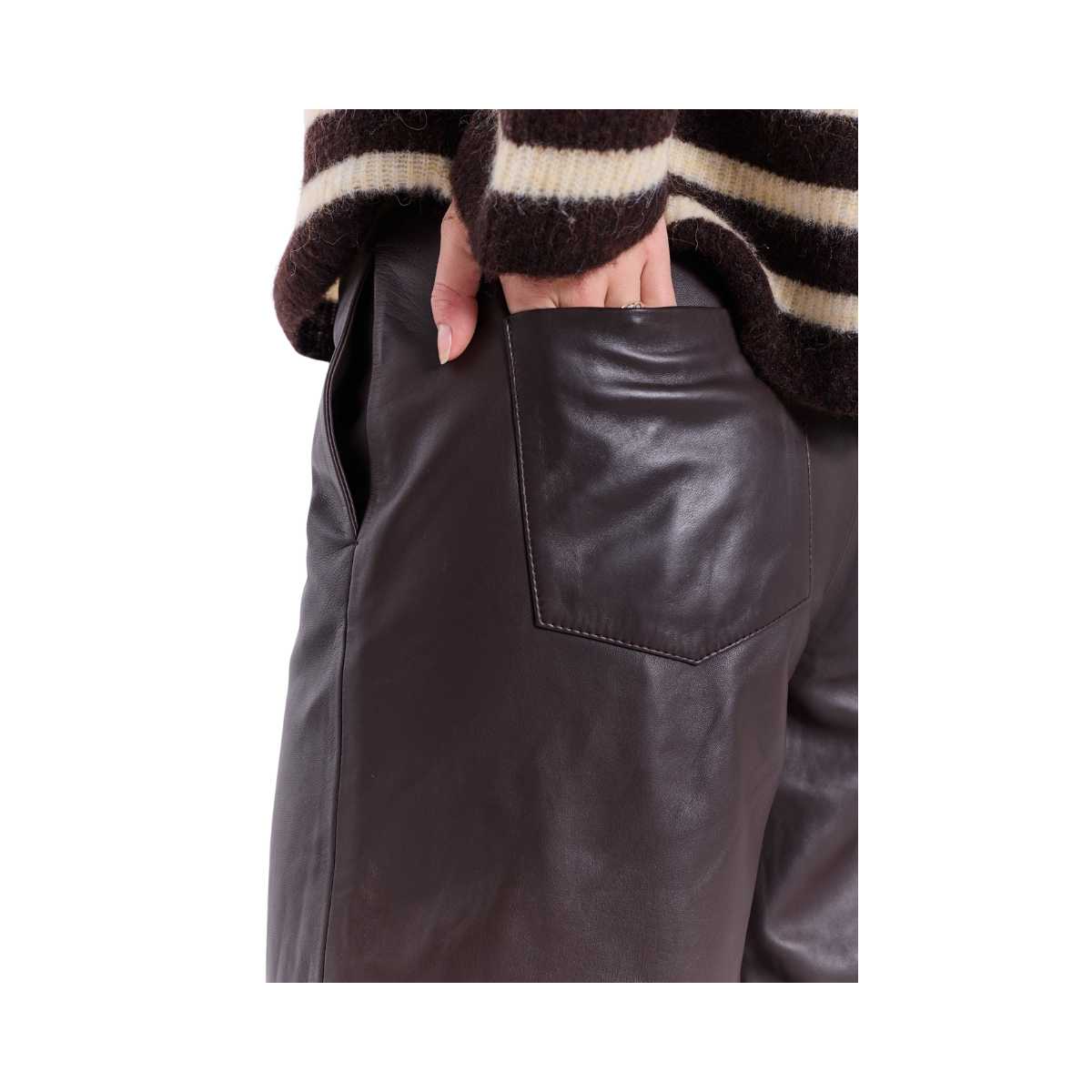 Monica Bermuda Leather Shorts - Dark Brown