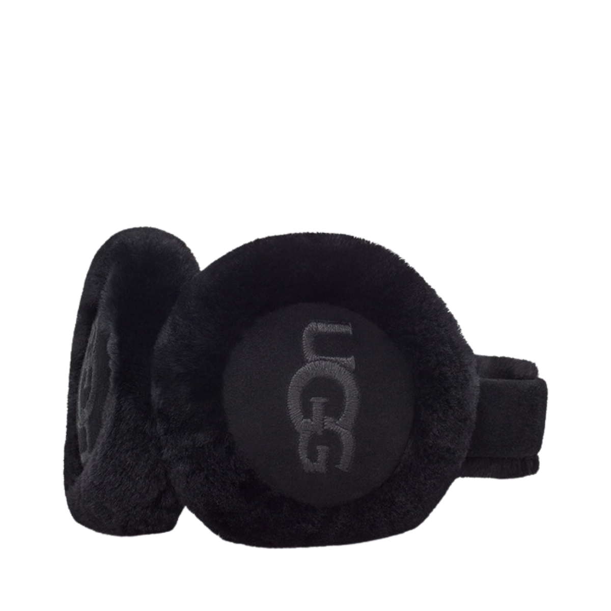 Sheepskin Embroidery Logo Earmuff - Black