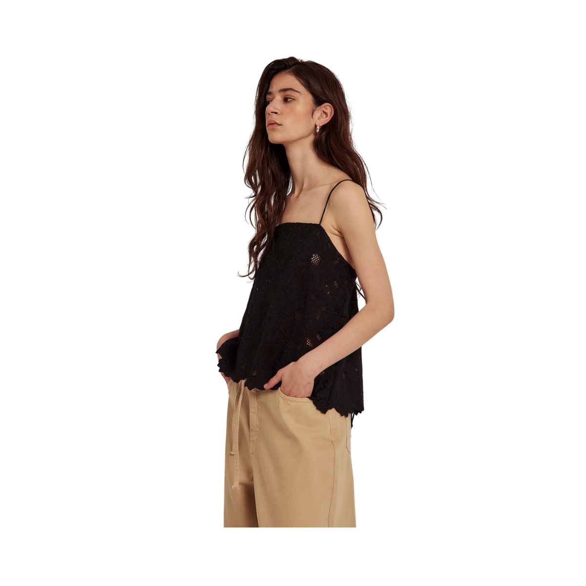 Hannali wide belt jeans - Light sand