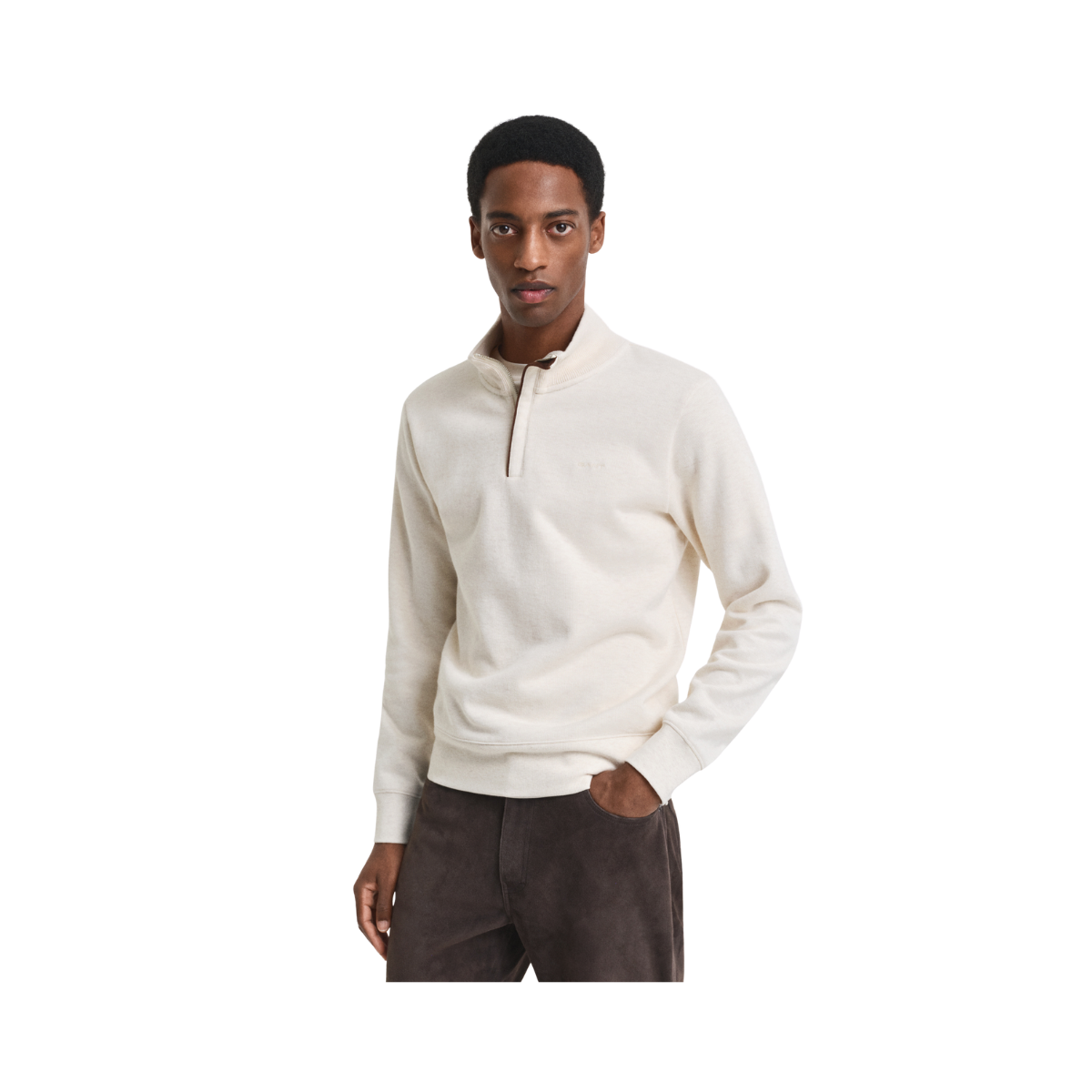 Sacker Rib Half Zip - Cream