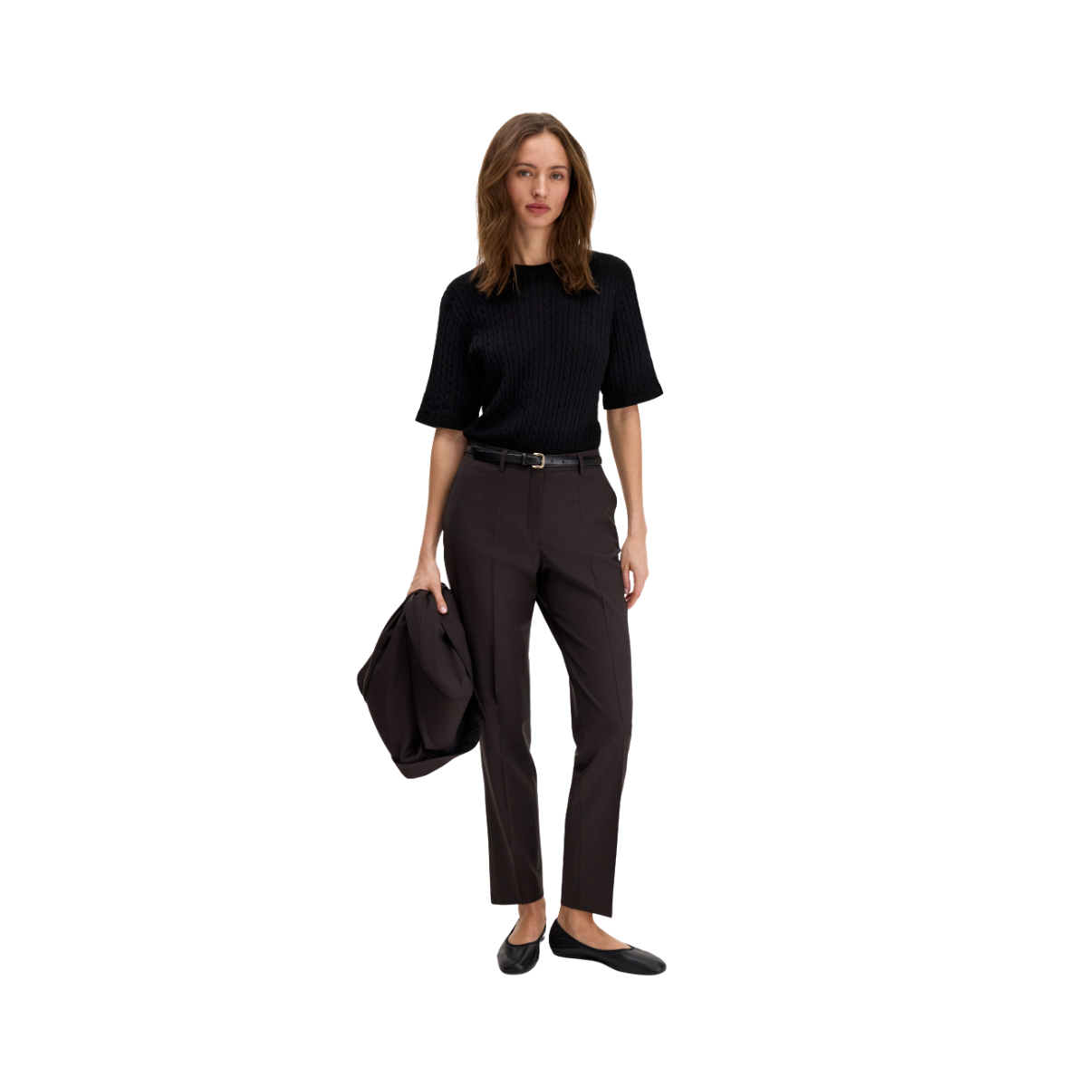 Emma Cropped Trousers - Dark Chocolate