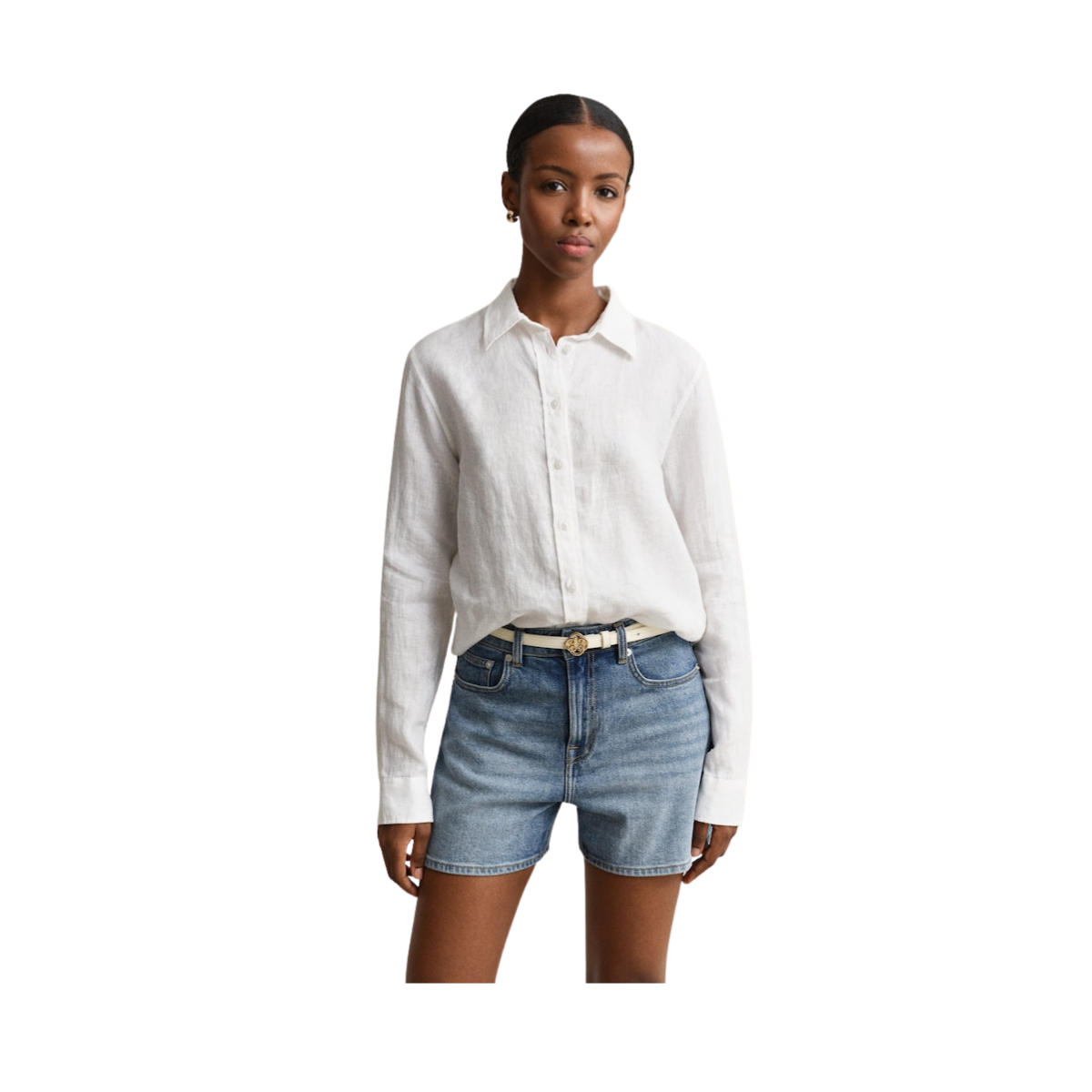 Reg Linen LS Shirt - White