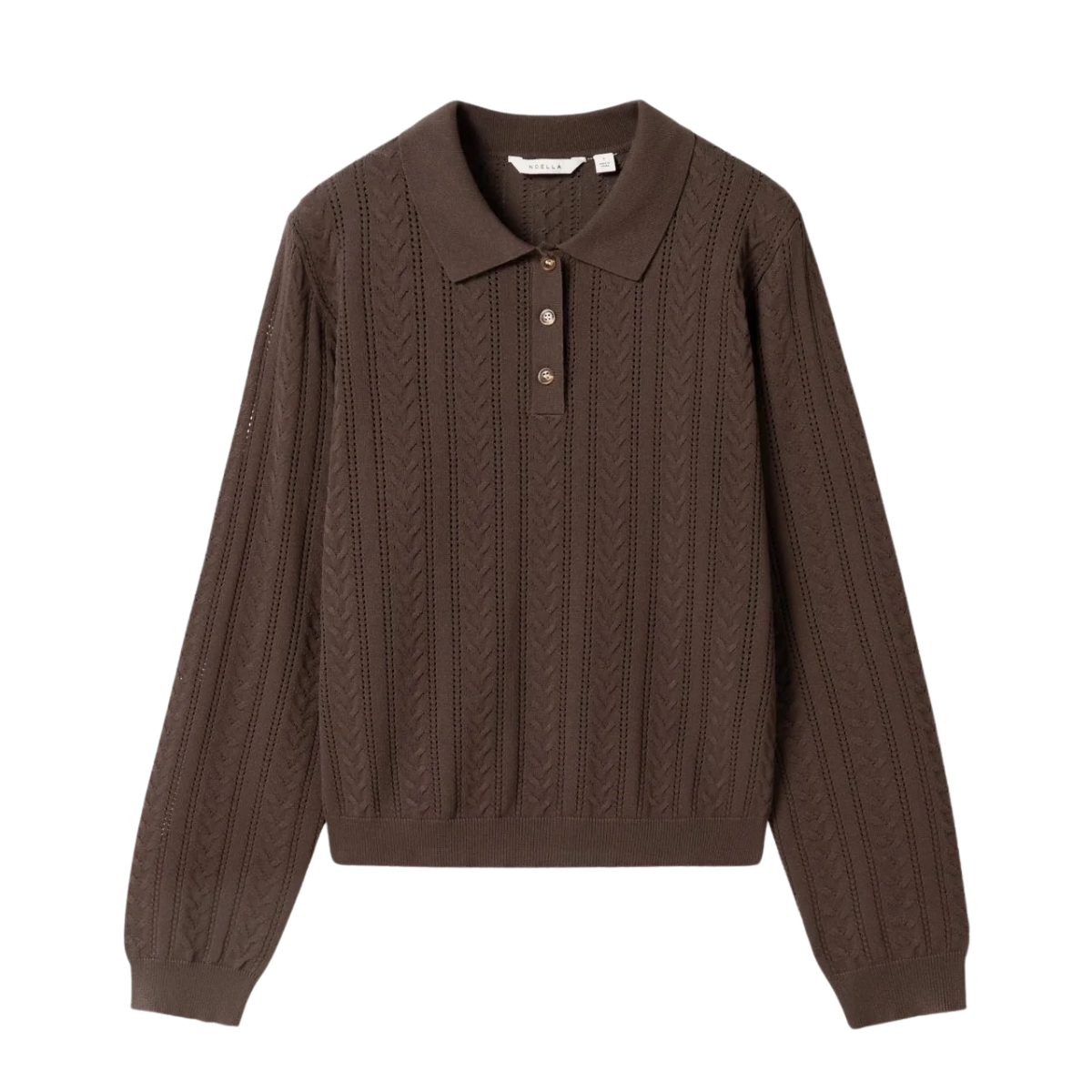 N-Mecca LS Knit Polo - Coffee