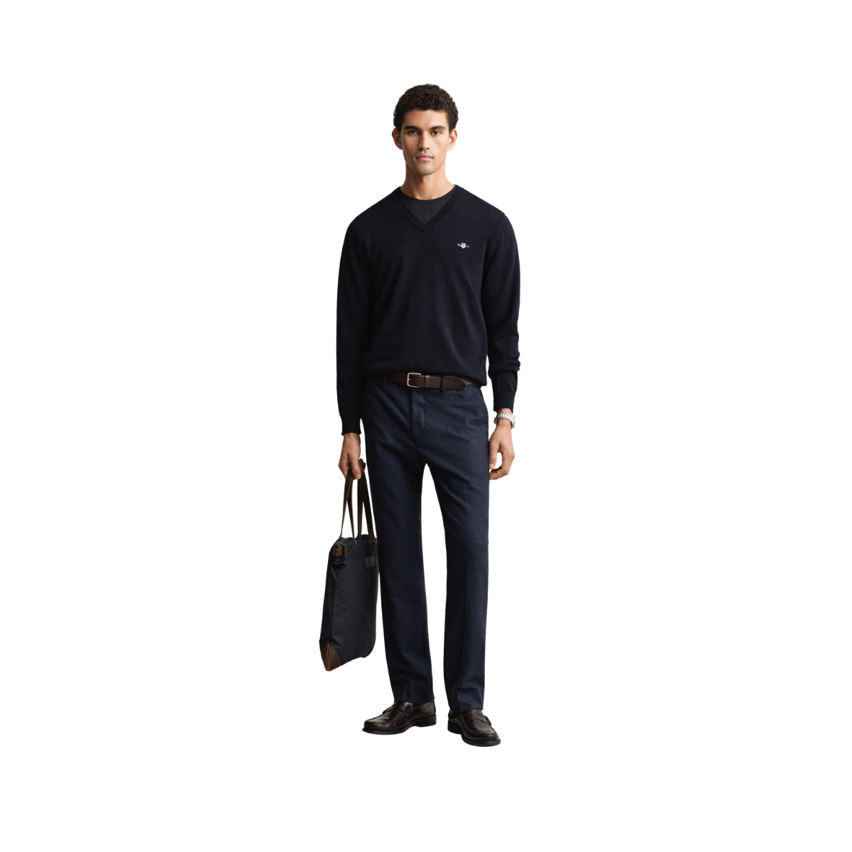 Classic Cotton V-Neck - Evening Blue