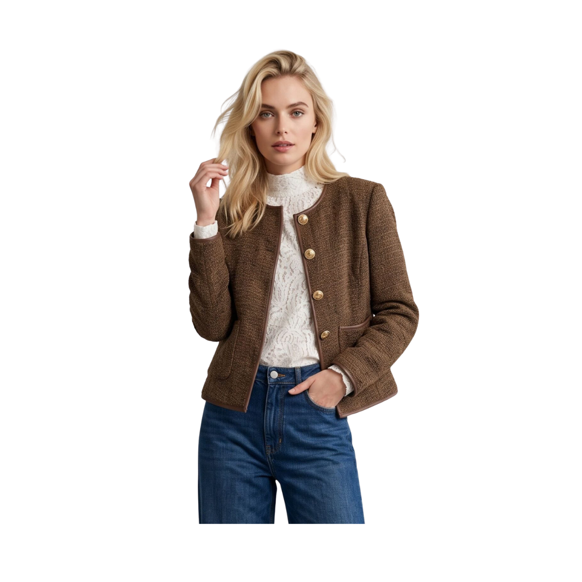 Alexa Tweed Jacket - Brown