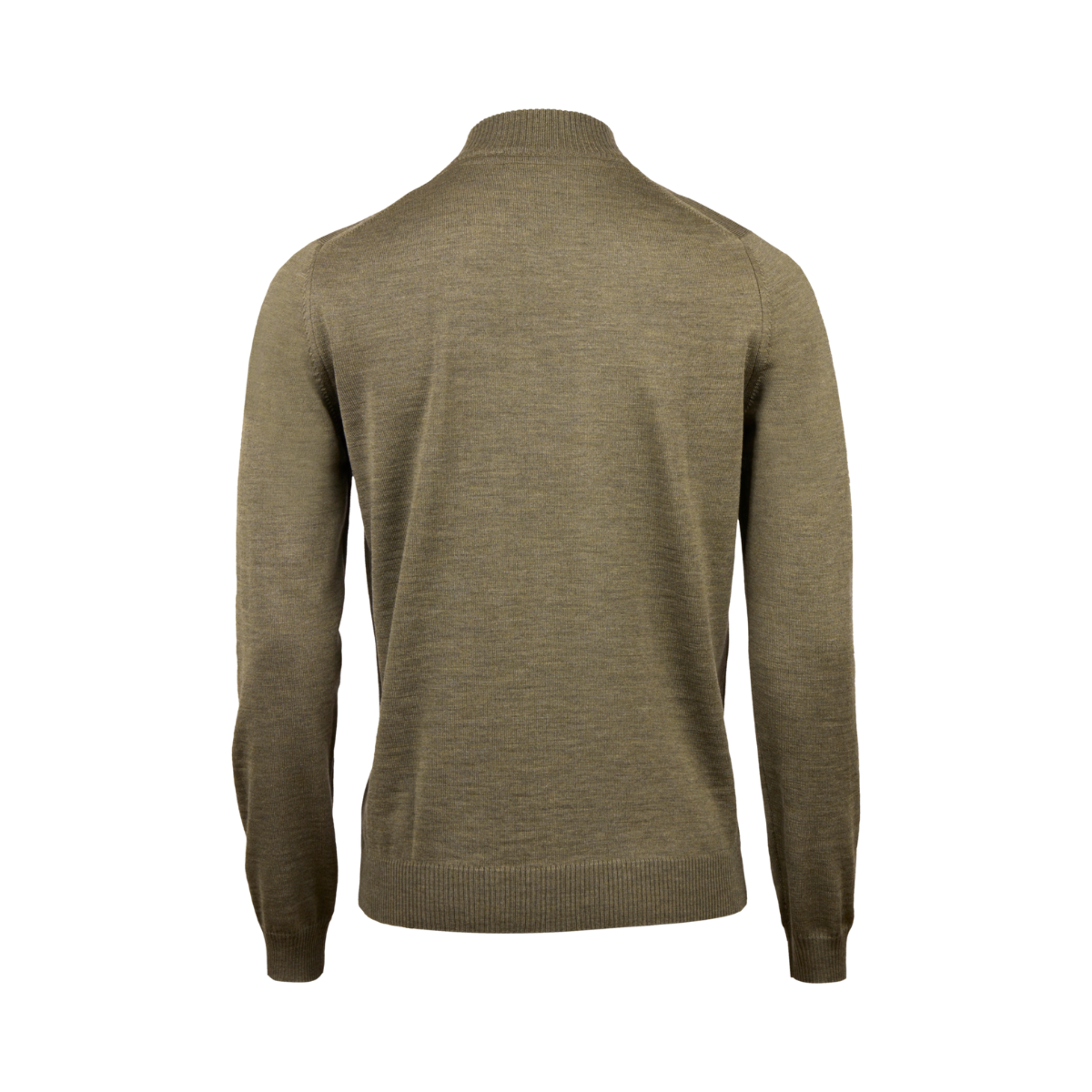 Sweater Knitted Half Zip Merino - Green