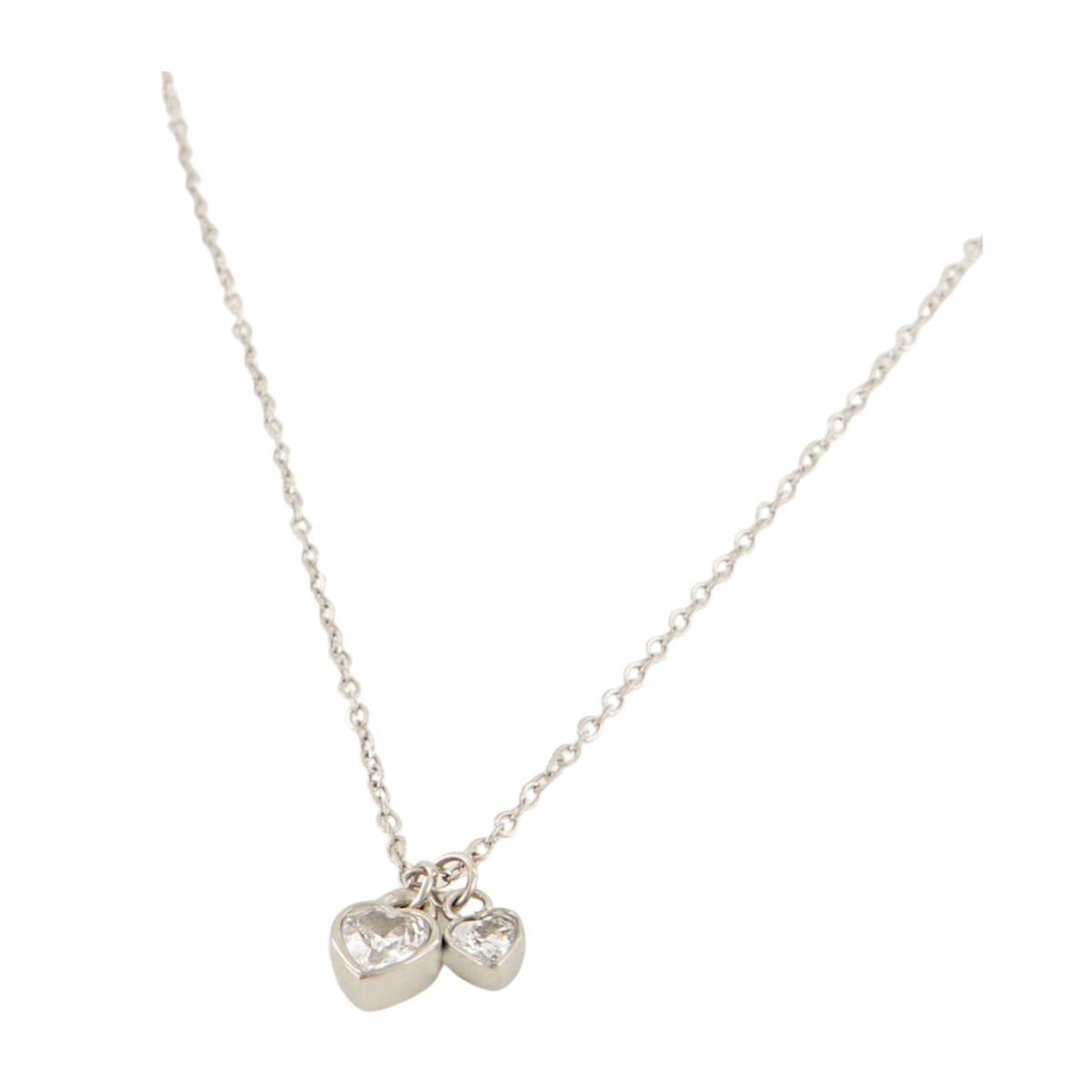 Necklace 2 Heart Stones - 1500 Silver