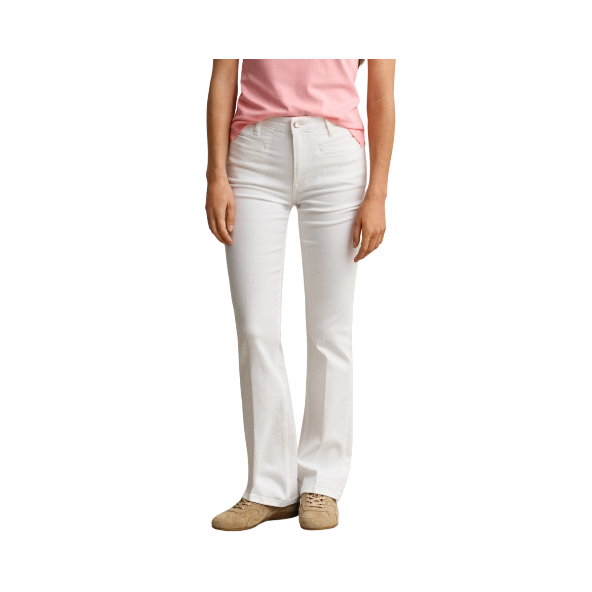 Slim Flare Monogram Jeans - Eggshell