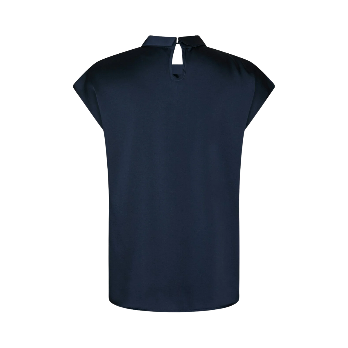 Fleur Drapy Satin Blouse - Navy