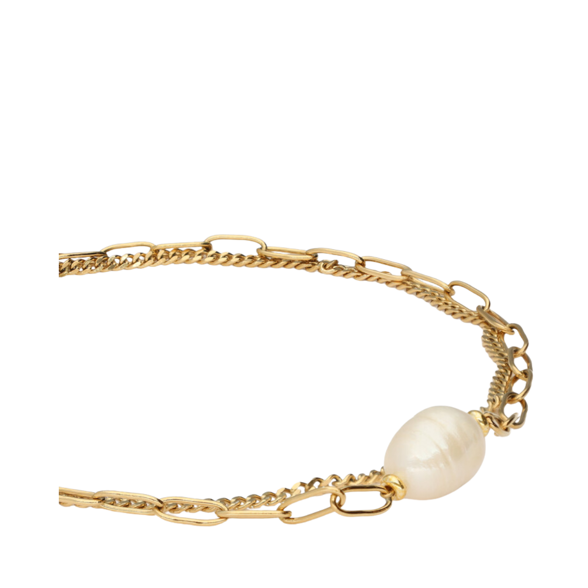 Bracelet With Pearl Bead - Gold