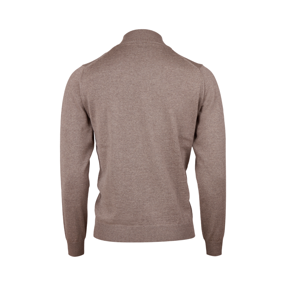 Sweater Knitted Half Zip Merino - Light Brown