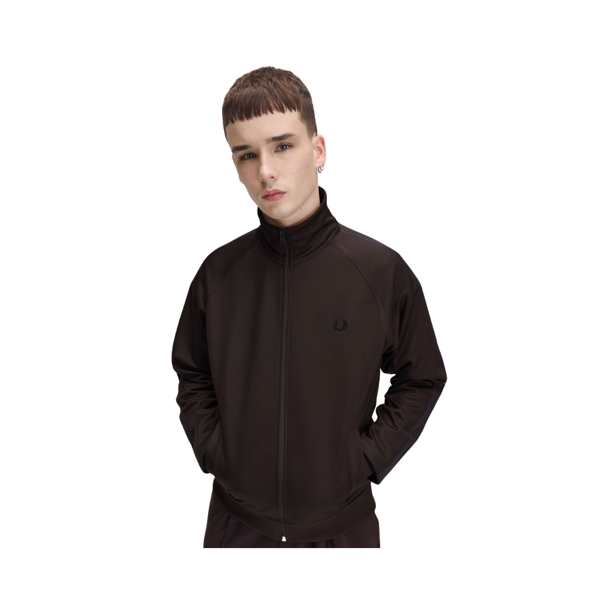 Contrast Tape Track Jacket - Rich Brown