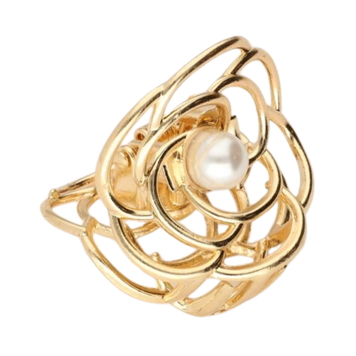 Hairclip rose with pearl - Gold