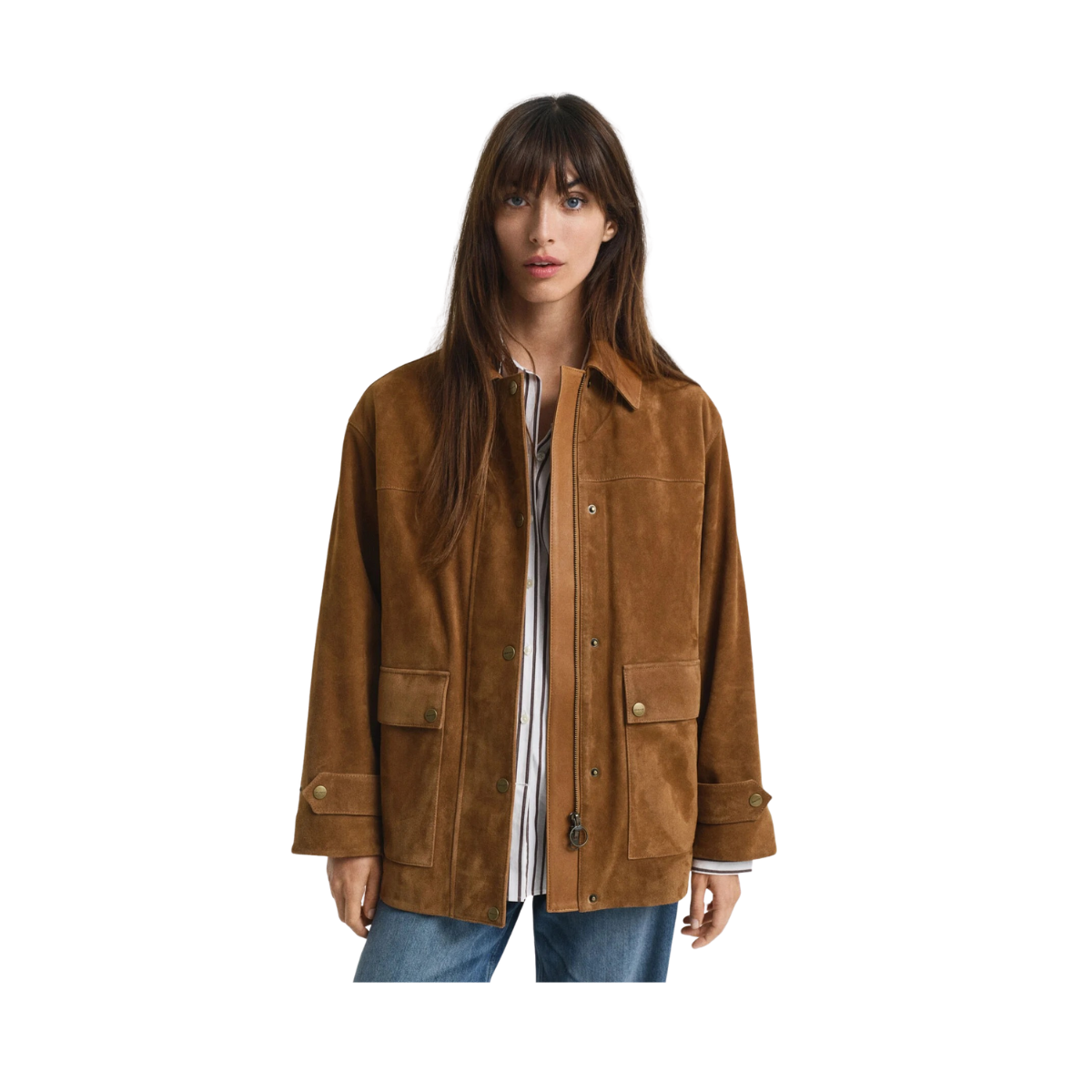 Suede Barn Jacket - Cognac
