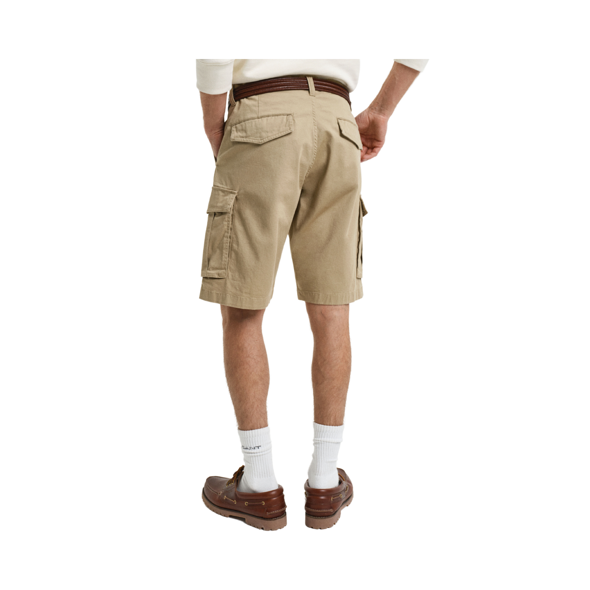 Relaxed Twill Cargo Shorts - Dark Khaki