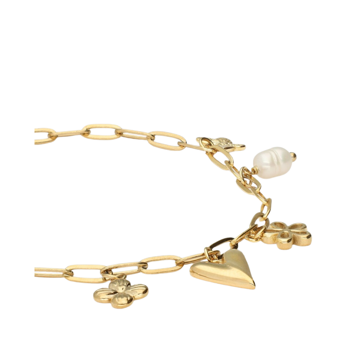Minimalist Chain Bracelet with Charms - Gold