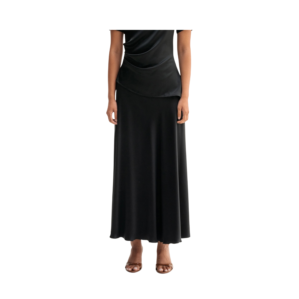 Hadi Satin Skirt - Black