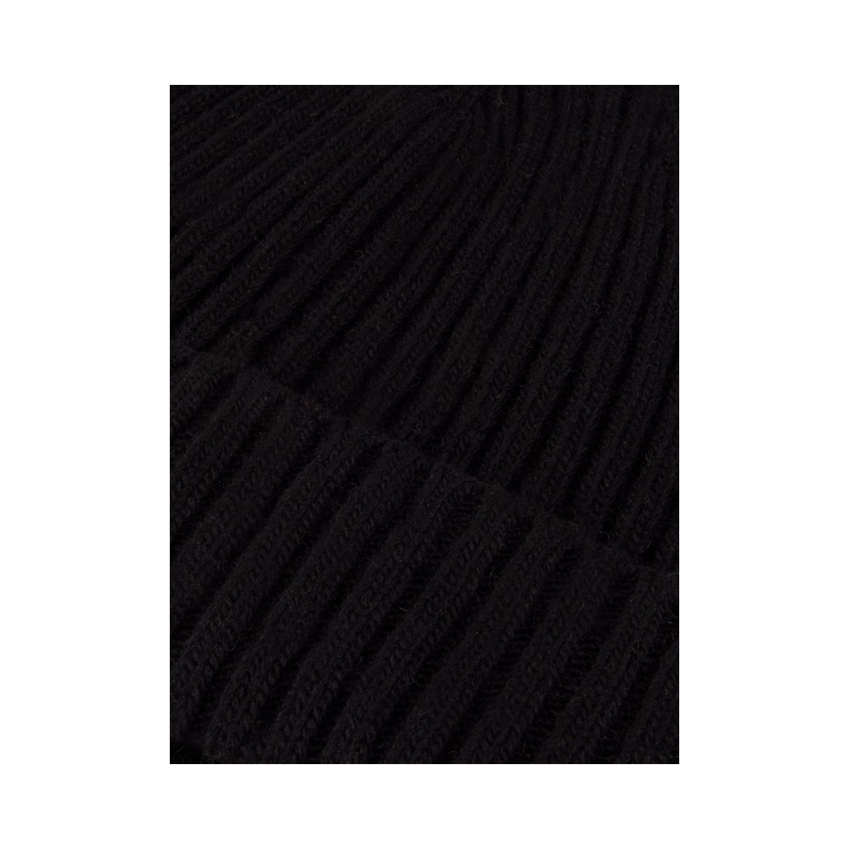 Hat Ribbed Carded Merino Wool - 600 Black