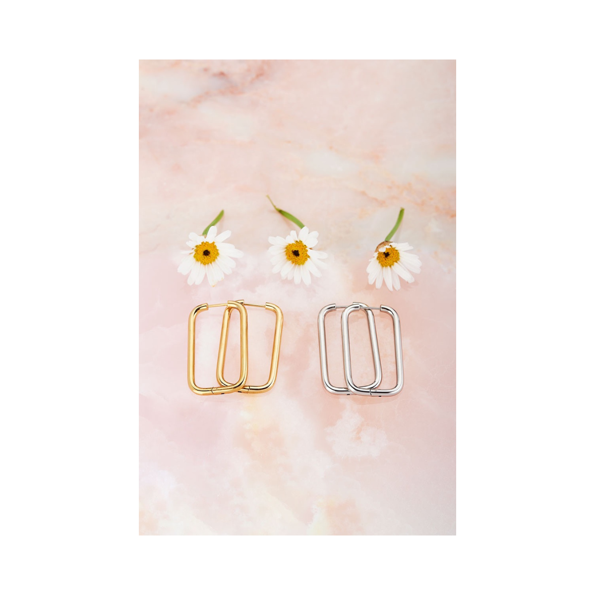 Rechthoekige Oorhangers Groot - 1200 Gold